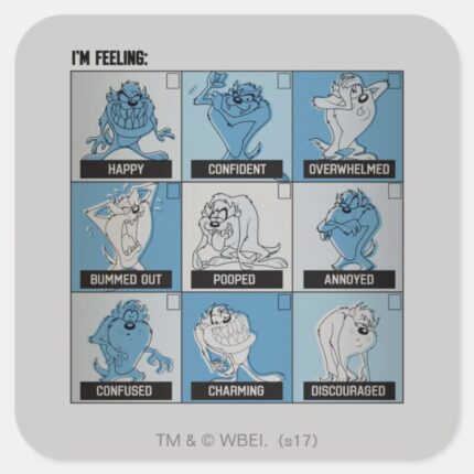 TAZ™ Emotion Checkbox Square Sticker
