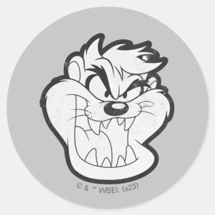 TAZ™ Evil Grin Badge Classic Round Sticker