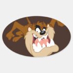 TAZ™ Evil Grin Oval Sticker