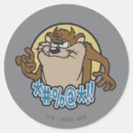 TAZ™ Expletive Circle Graphic Classic Round Sticker