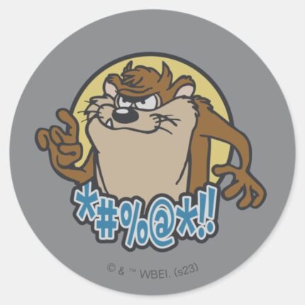 TAZ™ Expletive Circle Graphic Classic Round Sticker