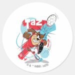 TAZ™ Headbutting Soccer Ball Classic Round Sticker