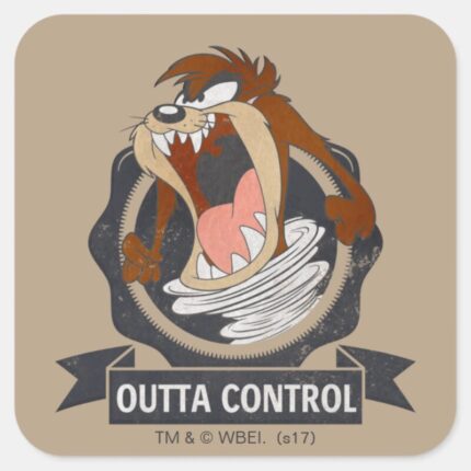 TAZ™ Outta Control Square Sticker