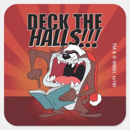 TAZ™ Singing Christmas Carols Square Sticker