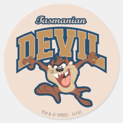 TAZ™ Tasmanian Devil Patch Classic Round Sticker