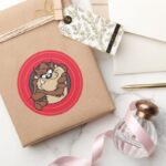 TAZ™ Through LOONEY TUNES™ Circles Classic Round Sticker