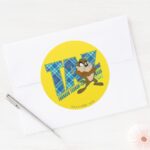 TAZ™ Tornado Terror Plaid Classic Round Sticker