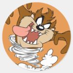 TAZ™ Whirling Tornado Classic Round Sticker