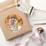 TAZ™ Whirling Tornado Classic Round Sticker