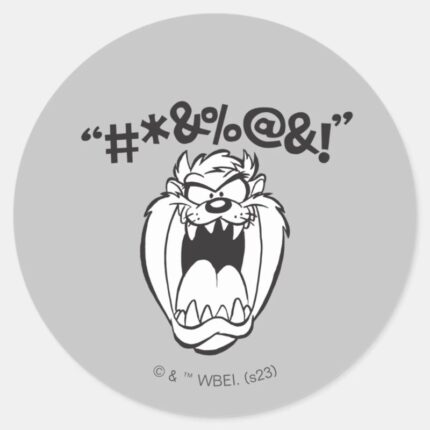 TAZ™ Yelling Expletives Classic Round Sticker