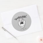 TAZ™ Yelling Expletives Classic Round Sticker