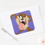 TAZ™ Sticking His Tongue Out Square Sticker