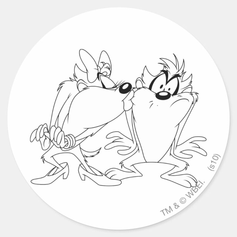 TAZ™ And She Devil Classic Round Sticker TAZ™ And She Devil Classic Round Sticker