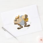 TAZ™ At The Catchers Mound Classic Round Sticker