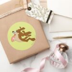 TAZ™ Flying Through The Air Classic Round Sticker