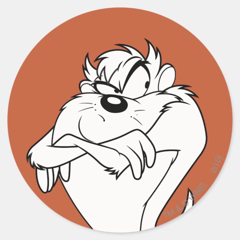 TAZ™ Posing Classic Round Sticker TAZ™ Posing Classic Round Sticker