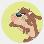 TAZ™ Sticking Out His Tongue Classic Round Sticker
