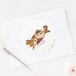 TAZ™ The Dribbling Cyclone Classic Round Sticker