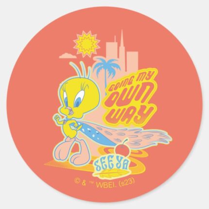 TWEETY™ Going My Own Way Classic Round Sticker