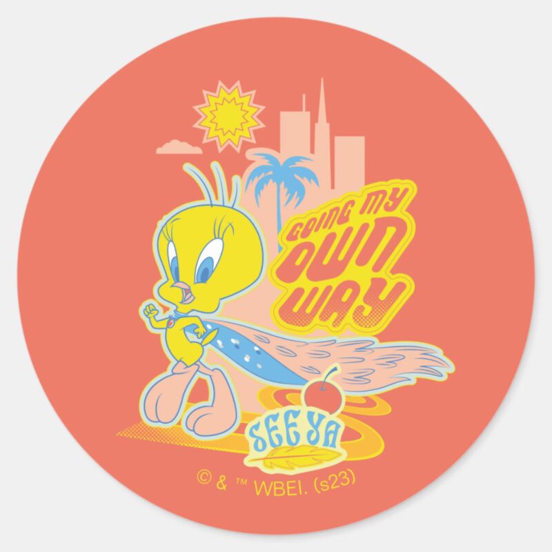 TWEETY™ Going My Own Way Classic Round Sticker TWEETY™ Going My Own Way Classic Round Sticker