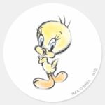 TWEETY™ Hand Done Classic Round Sticker