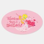 TWEETY™ Youre A Real Catch Oval Sticker