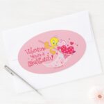 TWEETY™ Youre A Real Catch Oval Sticker