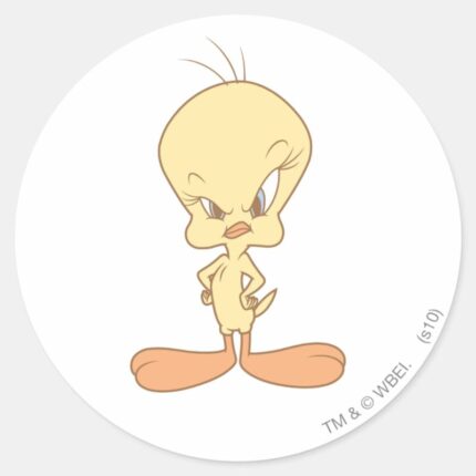 TWEETY™ Angry Classic Round Sticker