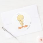 TWEETY™ Angry Classic Round Sticker