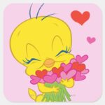 TWEETY™ Hearts Square Sticker