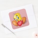 TWEETY™ Holding Heart Square Sticker