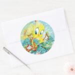 TWEETY™ In Blue Wave Classic Round Sticker