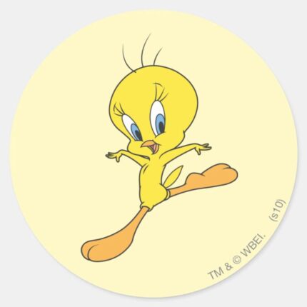 TWEETY™ Landing Classic Round Sticker