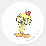 TWEETY™ Nerd Classic Round Sticker