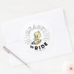TWEETY™ Surfboard Ready To Ride Classic Round Sticker