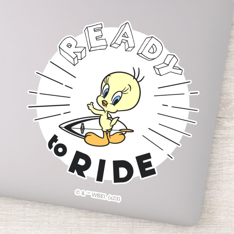 TWEETY™ Surfboard Ready To Ride Sticker TWEETY™ Surfboard Ready To Ride Sticker
