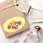 TWEETY™ With Daisies Oval Sticker