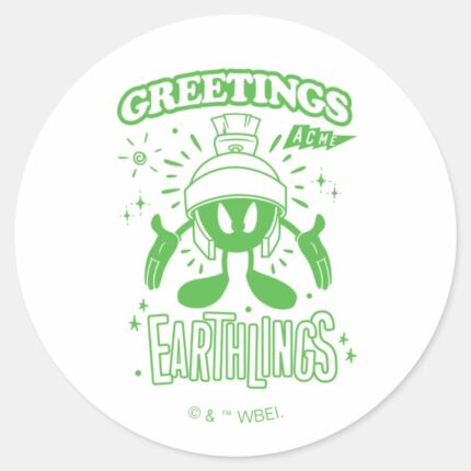 Tasty Retro MARVIN THE MARTIAN™ Classic Round Sticker