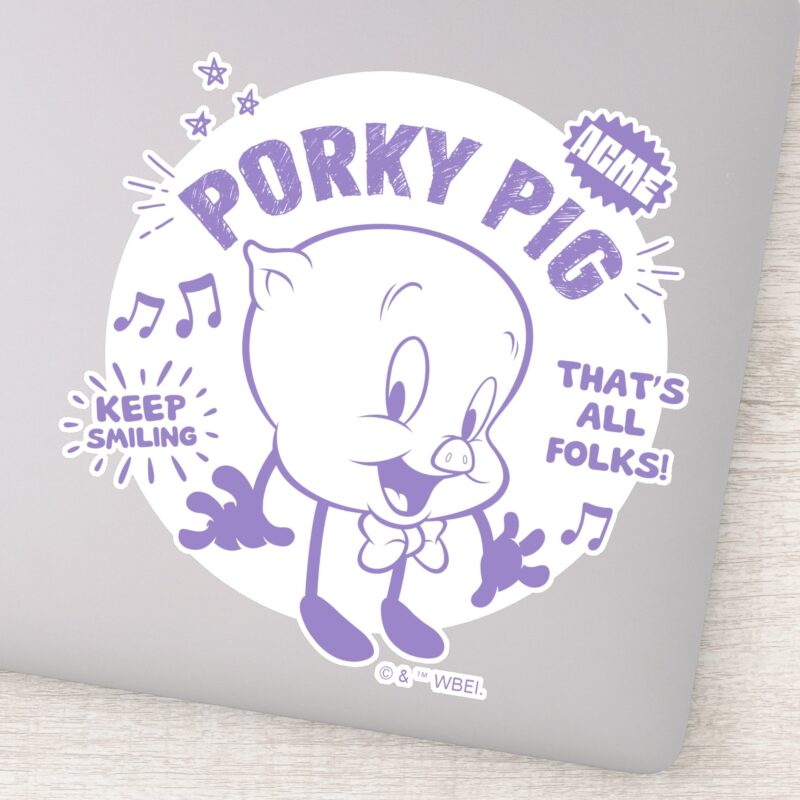 Tasty Retro Porky Pig Sticker Tasty Retro Porky Pig Sticker