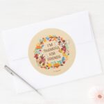 Thanksgiving Joy With Mickey And Minnie Classic Round Sticker