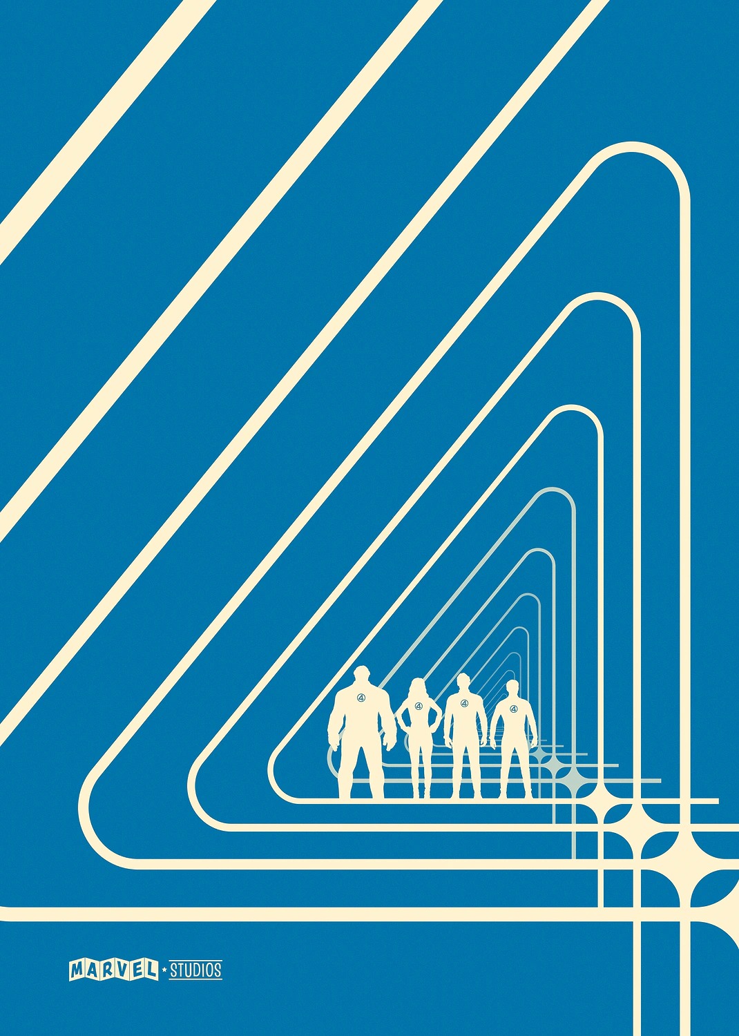 The Fanastic Four First Steps Minimalistic Graphic 4 Theatrical Poster