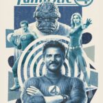 The Fantastic Four First Steps Retro Blue Poster