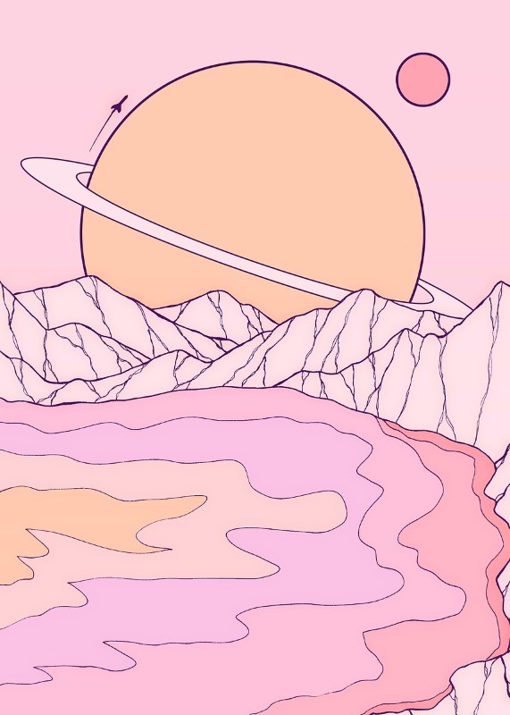 The Pink Planet Lake Poster
