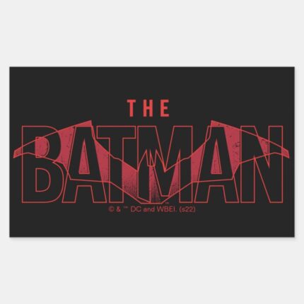 The Batman Bat Overlaid Logo Rectangular Sticker