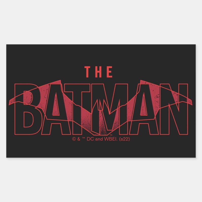 The Batman Bat Overlaid Logo Rectangular Sticker The Batman Bat Overlaid Logo Rectangular Sticker