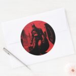 The Batman Comic Book Illustration Classic Round Sticker
