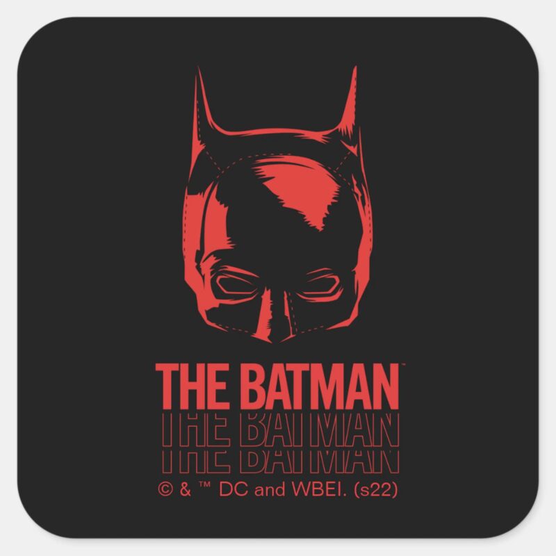 The Batman Cowl Logo Square Sticker The Batman Cowl Logo Square Sticker