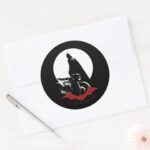 The Batman Motorcycle Silhouette Classic Round Sticker