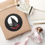 The Batman Motorcycle Silhouette Classic Round Sticker