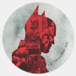 The Batman Newspaper Silhouette Classic Round Sticker